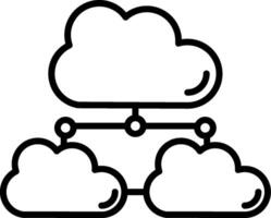 Cloud Network Line Icon vector