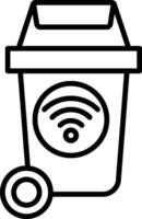 Smart Trash Line Icon vector