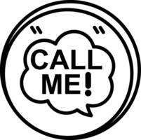Call Me Line Icon vector