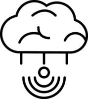 Cloud Connection Line Icon vector