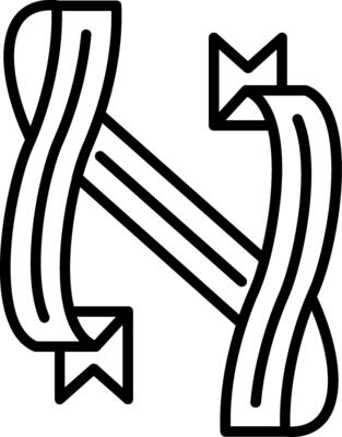 Folded Ribbon Line Icon