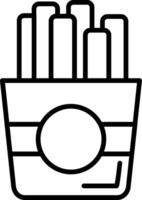 Fries Line Icon vector