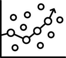 Regression Analysis Line Icon vector