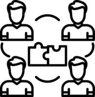 Team Building Line Icon vector