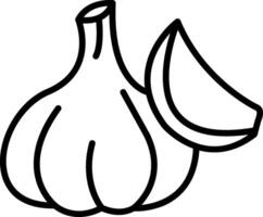 Garlic Line Icon vector
