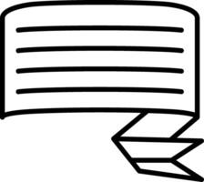 Folded Ribbon Line Icon vector