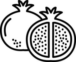 Pomegranate Line Icon vector