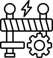 Traffic Barrier Line Icon vector