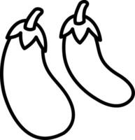 Eggplant Line Icon vector