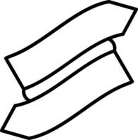 Folded Ribbon Line Icon vector