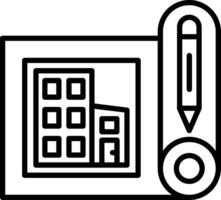 Blueprint Line Icon vector