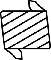 Folded Ribbon Line Icon vector