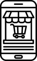 Online Shopping Line Icon vector