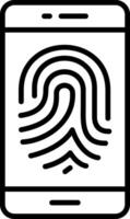 Mobile Password Line Icon vector
