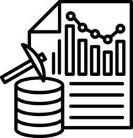 Data Mining Line Icon vector