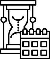 Sand Clock Line Icon vector
