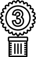 3rd Prize Line Icon vector