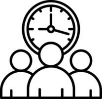 Team Management Line Icon vector