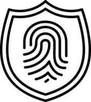 Thumb Fingerprint Line Icon vector