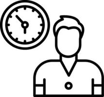 Working Hours Line Icon vector