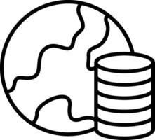 Global Database Line Icon vector