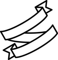 Ribbon Folds Line Icon vector