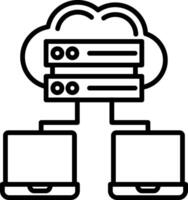 Cloud Network Line Icon vector