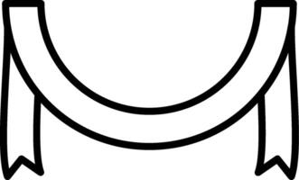 Circle Ribbon Line Icon vector