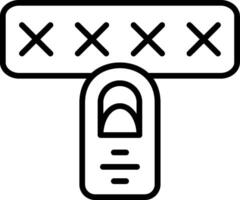 Fingerprint Scan Line Icon vector