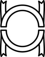 Circle Ribbon Line Icon vector