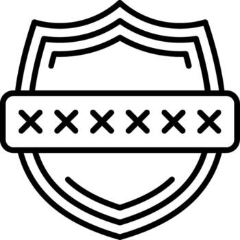 contraseña código línea icono vector