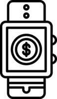 SmartWatch Line Icon vector