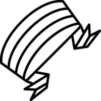 Folded Ribbon Line Icon vector