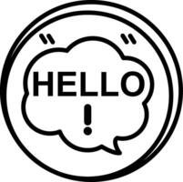 Hello Line Icon vector