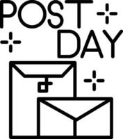 Post Day Line Icon vector