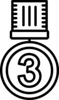 3rd Prize Line Icon vector