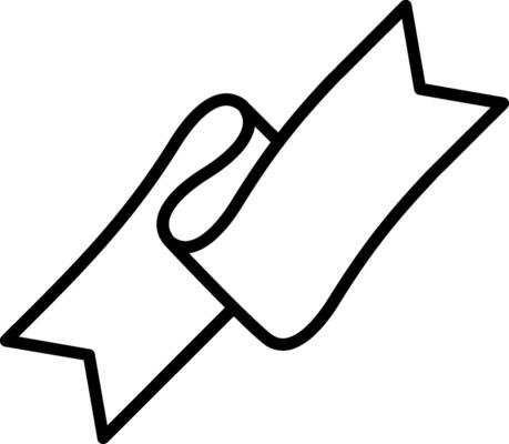 Folded Ribbon Line Icon