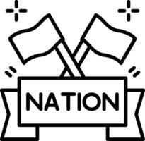 Nations Day Line Icon vector