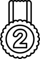 2nd Prize Line Icon vector