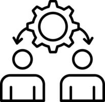 Team Management Line Icon vector