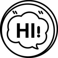 Hi Line Icon vector