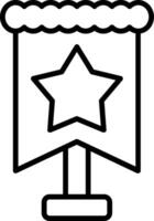Flag Pole Line Icon vector