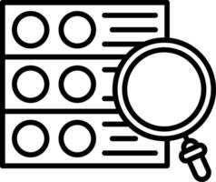 Search Data Line Icon vector