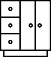 Wardrobe Line Icon vector