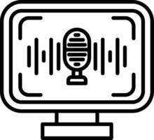 Voice Recognition Line Icon vector