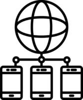 Mobile Network Line Icon vector