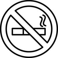 No Smoking Line Icon vector