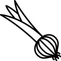 Spring Onion Line Icon vector