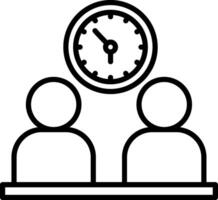 Working Hours Line Icon vector
