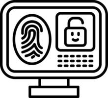 Cyber Security Line Icon vector